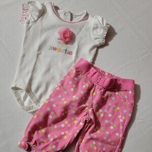 Gymboree Cupcake Cutie 3-6 month Used Pants & Bodysuit set.
